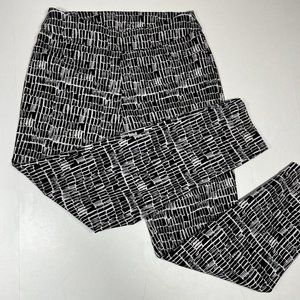 Soft Surroundings Pants Women PXS Black White Geo Print Stretch Cropped Ankle
